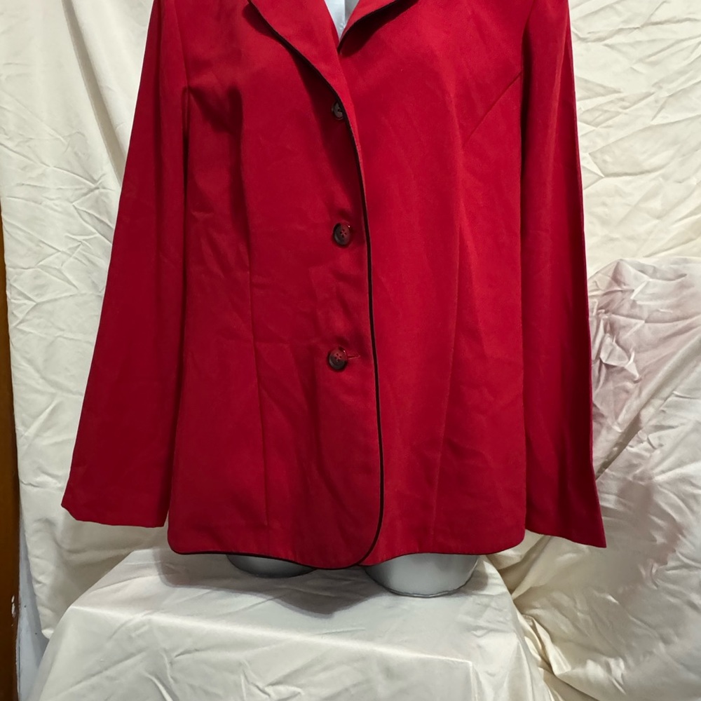 Melissa Harper Red Women's Blazer Jacket Size 16
